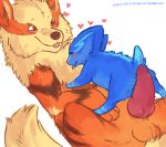  2013 age_difference arcanine blush canine closed_eyes cute duo electrike electrikedeathstrike erecion female feral fur happy happy_sex heart hetero imminent_sex knot lying male mammal nintendo on_back penis pokemon rubbing sex size_difference tongue tongue_out video_games 