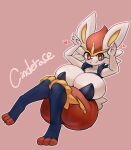  100 big_breasts cinderace female_only furry furry_female furry_only gipehtyboon huge_breasts hyper_breasts looking_at_viewer nintendo pokemon yboon 