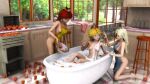  apron bathtub breasts darklordiiid kitchen mario_(series) nintendo princess_daisy princess_peach rosalina 