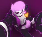 1boy 2010s 2017 animated_skeleton bone clothed clothing clothing_undone duplicate ghost glowing glowing_eyes glowing_penis hair high_res holding_camera holding_object lewis_pepper male male_only melle-d mellednsfw mystery_skulls penis penis_out pink_background pink_eyes pink_hair pink_penis pink_tongue see-through see-through_penis simple_background skeleton solo solo_male spirit suit tongue tongue_out undead