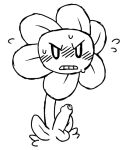 1boy balls black_and_white blush blush_lines boner erect_penis erection flower flowey_the_flower foreskin line_art lineart male male_only penis plant solo_male testicles tinybeasts tinynsfw undertale undertale_(series) white_background