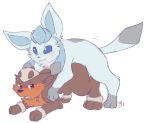  ambiguous_gender blue_eyes doggy_position from_behind glaceon houndour male pokemon pokã©mon red_eyes tongue tongue_out 