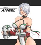  1girl alluring alternate_costume angel_(kof) character_name gdaigonart geoffrey_daigon gloves high_res king_of_fighters luchador mask short_hair smile snk the_king_of_fighters white_hair xwf 