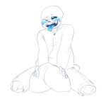 1boy animated_skeleton blue_eye blush clothed clothed_masturbation clothing ectotongue fangs grinding humping male male_only masturbation masturbation_through_clothing monster one_eye_closed pillow pillow_humping pillow_sex sans sans_(undertale) skeleton solo_male tongue tongue_out undead undertale undertale_(series) unknown_artist white_background