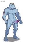 anthro b-intend machoke male muscles nintendo nude penis plain_background pokemon solo testicles vein video_games white_background 