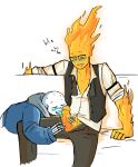2010s 2018 2boys animated_skeleton arm_support big_dom big_dom_small_sub bigger_dom bigger_dom_smaller_sub bigger_male biting_lip blue_jacket blue_tongue bottom_sans duo ectotongue fellatio fire_elemental grillby grillby_(undertale) grillsans jacket larger_male legs_apart legs_spread male male/male male_only monster orange_body orange_penis penis sans sans_(undertale) seme_grillby sitting skeleton small_sub small_sub_big_dom smaller_sub smaller_sub_bigger_dom text tongue tongue_out top_grillby uke_sans undead undertale undertale_(series) video_games weirddworms white_background yaoi