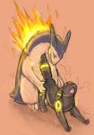  all_fours closed_eyes doggy_position from_behind game_freak male markings nintendo panting penetration pokemon proximity sex size_difference tail tail_markings typhlosion umbreon yaoi 