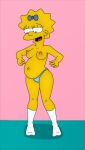  admiring_self cameltoe edit lisalover maggie_simpson panties pointy_nipples pregnant standing the_simpsons 