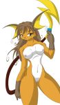  1girl arm arms art artist_request bare_legs bare_shoulders breasts collarbone condom female hair holding legs long_hair looking_at_viewer navel neck nintendo nipples nude pokemon pussy raichu solo tail 