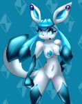  anthro breasts elpatrixf female glaceon looking_at_viewer navel nintendo nude pokemon pussy standing video_games 