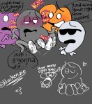  &lt;3 artist_name battle_for_dream_island bfb bfdi birth blush blushing_face crying_with_eyes_open drooling egg egg_laying eight_(bfb) five_(bfb) grey_background heart looking_down mackenziey125 nine_(bfb) not_furry object_shows outline pussy_juice seven_(bfb) sunglasses sweat sweatdrop sweaty_body tears ten_(bfb) text text_bubble vaginal vaginal_penetration 