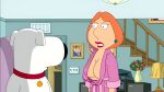  big_breasts brian_griffin cleavage family_guy lois_griffin milf robe 
