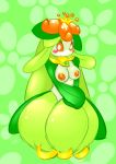  blush breasts crown elpatrixf female green_body lilligant nipples orange_eyes plant pokemon solo 