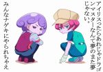  2girls cabernet_(pokemon) green_eyes hat langley_(pokemon) multiple_girls pink_hair pokemon pokemon_(anime) purple_eyes purple_hair 