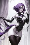  1girl ai_generated big_breasts breasts dc_comics erect_nipples erect_nipples_under_clothes fit fit_female hylian_r34 navel nipple_bulge nipples pussy raven_(dc) slim_waist stockings tagme teen teen_titans thick_thighs unstable_diffusion young_adult 