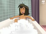 bath bathtub brown_hair closed_eyes completely_nude_female disney disney_channel gkg leah_stein-torres soap_bubbles the_ghost_and_molly_mcgee