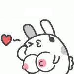  adorable breasts bunny bunny_(capoo) bunny_ears bunny_tail capoo cute flying_kiss heart nipples one_eye_closed white_body 