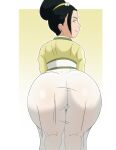  1girl 1girl 1girl ass avatar:_the_last_airbender big_ass big_ass black_hair blind bubble_ass bubble_butt clothed clothing darkleon female_focus female_only high_res light-skinned_female light_skin long_hair looking_back nickelodeon no_panties pussy rear_view solo_female solo_focus tagme teen toph_bei_fong translucent_clothing 