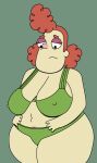 chubby_female green_bra green_panties nipples_bulge professor_foxtrot red_hair wtf_101