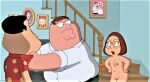  breasts erect_nipples family_guy glasses glenn_quagmire meg_griffin nude peter_griffin shaved_pussy thighs 