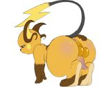  2014 all_fours anus ass barefoot big_ass erect_penis eroborus eyelashes full_body fur half-closed_eyes male mouse nintendo nude open_mouth penis pokemon raichu rodent solo testicles video_games 