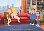  american_dad big_breasts chris_griffin crossover erect_nipples family_guy francine_smith glasses lois_griffin shaved_pussy steve_smith thighs 