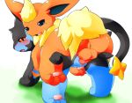  all_fours anus blue_eyes blush eeveelution erection female flareon grass looking_back luxray male nintendo open_mouth penetration penis pokemon pussy red_eyes sex smile testicles tomcat_in_sky vaginal vaginal_penetration video_games 