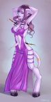  2012 blue_eyes bound draenei dress feather female glowing_eyes hair hooves horn long_hair navel paintbrush plain_background pointy_ears purple_skin sienna solo tail_ring tickling video_games world_of_warcraft 