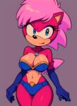 ai_generated anthro big_ass big_breasts blue_eyes breasts eulipotyphlan furry furry_female gloves hips mammal medium_hair navel necklace piercing pink_hair purple_body purple_fur sega slutty_outfit sonia_the_hedgehog sonic_the_hedgehog_(series) sonic_underground thick_thighs thighs