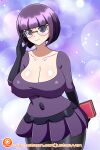 1girl big_breasts bob_cut breasts cleavage clothed_female creatures_(company) curvy_figure elite_four elite_four_(unova_region) eye_contact female_focus female_only fully_clothed game_freak glasses huge_breasts humans_of_pokemon looking_at_viewer mature mature_female megane nintendo pokemon pokemon_(anime) pokemon_(game) pokemon_black_2_&amp;_white_2 pokemon_black_and_white pokemon_bw pokemon_bw2 pokemon_masters purple_eyes purple_hair shauntal_(pokemon) shikimi_(pokemon) short_hair short_purple_hair smile solo_female solo_focus standing thick_thighs thighs video_game_character video_game_franchise yensh