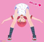 1girl 3d diaper pink_background pink_eyes pink_hair pokemon pokemon_gsc sfm simple_background whitney_(pokemon)