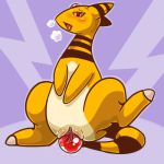  2012 ampharos blush female looking_at_viewer open_mouth orgasm pokemon pokã©mon pussy pussy_juice solo tongue tongue_out vaginal vavacung 