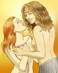  breasts erect_nipples ginny_weasley harry_potter hermione_granger nipples small_breasts topless 