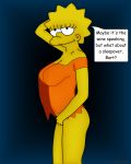  bare_butt big_breasts dress implied_incest inviting inviting_incest large_areolae lisa_simpson lisalover pale_areolae see-through_clothes speech_bubble the_simpsons 