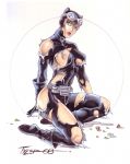  1girl batman_(series) catwoman dc dc_comics female female_only nipple selina_kyle solo tim_tyler torn_clothes 
