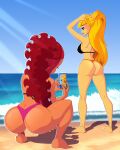 aisha ass beach big_ass bikini blonde_hair camera_phone dark_skin hand_on_head layla sea smartphone stella winx_club zfive