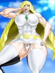 blonde_hair gigantic_ass gigantic_breasts green_eyes hourglass_figure lusamine negoto_(nego6) pokemon 