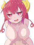 1boy 1girl blush breasts clavicle completely_nude cowgirl_position dragon_girl dragon_horns duo eyebrows_visible_through_hair fang female_focus girl_on_top gradient_hair hetero high_resolution horns ilulu_(dragon_maid) long_hair lying male miss_kobayashi&#039;s_dragon_maid monster_girl multicolored_hair nipples nude on_back on_top paipan penis pussy red_hair sex shincito shiny shiny_skin simple_background slit_pupils smile solo_focus spread_legs straddling uncensored vaginal very_high_resolution