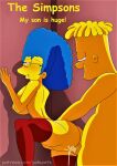  bart_simpson blue_hair cum_inside erect_nipples erection huge_breasts incest leg_lift marge_simpson mother_&amp;_son stockings the_simpsons thighs vaginal yellow_skin 