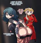 2_girls ass big_ass big_breasts blue_eyes braided_hair breasts byleth_(female) byleth_(fire_emblem) byleth_(fire_emblem)_(female) clothed_female dat_ass edelgard_von_hresvelg female_focus female_only female_protagonist fire_emblem fire_emblem:_three_houses kinkymation long_hair mature mature_female nintendo patreon patreon_paid patreon_reward purple_eyes stockings teal_hair video_game_character video_game_franchise white_hair