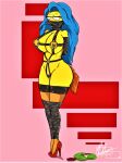  big_breasts bondage erect_nipples high_heels marge_simpson pubic_hair pussy stockings the_simpsons thighs 
