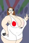  1girl asian_female big_belly big_breasts chubby chubby_female dress japanese_girl looking_at_viewer metalpipe55_(artist) original party yanara_toledo 