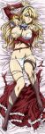 1girl big_breasts blonde_hair breasts female female_only freezing_(series) full_body laying_down legwear long_hair lowres lying on_back satellizer_el_bridget solo stockings torn_clothes