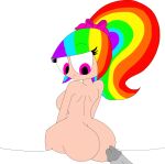 1girl ass backboob penis rainbow_hair rainbow_kitty101 sexy