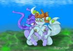 2girls breasts canine dragon_girl female fingering freedom_planet galaxytrail grope legs milla_basset nude pussy sash_lilac squeeze tagme the1stmoyatia underwater