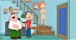  breasts erect_nipples family_guy glenn_quagmire hands_on_hips lois_griffin nude peter_griffin shaved_pussy thighs 
