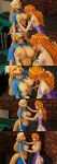2_girls 3d animal_costume animal_ears big_breasts blonde_hair breasts multiple_girls nami_(one_piece) nipples one_piece open_mouth oral wanda_(one_piece) wanereart3d yuri