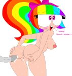ahegao backboob cum cum_in_pussy fully_nude fully_nude_woman moaning_in_pleasure rainbow_hair rainbow_kitty101 sweat