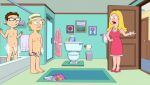  american_dad bathroom big_penis francine_smith jeff_fischer mom_son nude nude penis small_penis steve_smith washing yaoi 