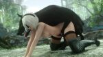 1boy 1girl beastiality big_breasts big_penis black_dog blindfold bouncing_ass bouncing_breasts bubble_butt canine canine_penis dog dog_penis doggy_position from_behind knot moaning nier nier:_automata nier_(series) noname55 stockings thick_thighs vaginal_penetration white_hair yorha_no._2_type_b